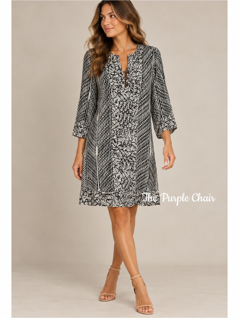 SOFT SURROUNDINGS NWT Boho Button Front Relaxed Fit Raven Dress S